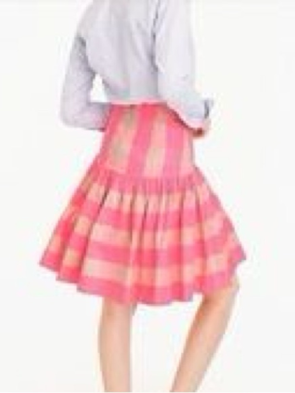 J.Crew Pink Tan Striped Full Flared Skirt Size 2